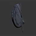 Gray Minimalist Backpack With Zipper Pockets And Brand Logo Design