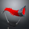 Unique Musical Instrument And Art Tools With Red Silver Decorative Chain And Spiked Design