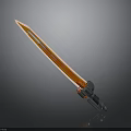Luminous Orange Yellow Gradient Sword With Crystal Blade And Black Handle
