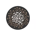 Modern Round Wall Decor With Curved Brown And White Elements On Black Background 3d model