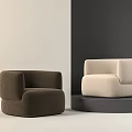 Modern Minimalist Single Person Sofa Tofu Block Sofa Cloud Sofa Module Sofa Casual Sofa 3d model