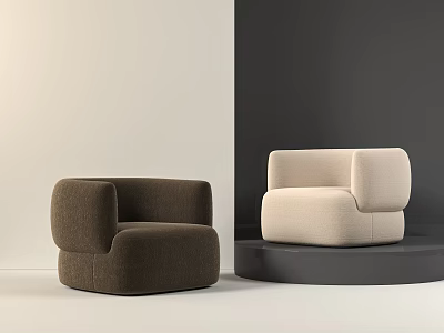 Modern Minimalist Single Person Sofa Tofu Block Sofa Cloud Sofa Module Sofa Casual Sofa 3d model