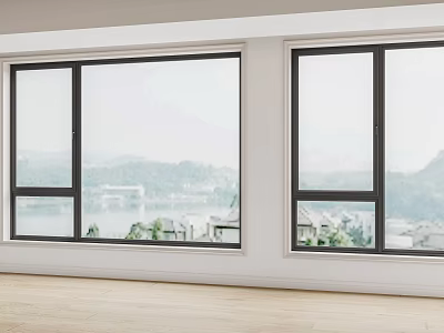 Modern windows, casement windows, floor-to-ceiling windows, single window 3d model