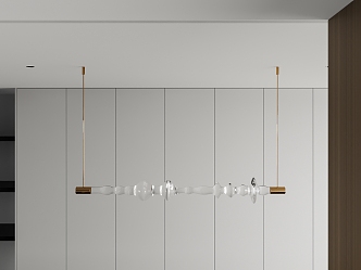 Modern long chandelier 3d model