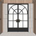 Modern double door glass double door 3d model