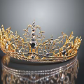 Luxurious Golden Crown With Diamond Embellishments And Intricate Filigree Designs On Reflective Surface
