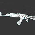 Classic AK Assault Rifle Featuring Wooden Stock Handguard and Metal Magazine Components