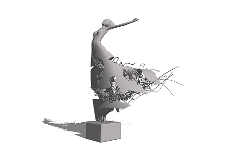 modern city sculpture figure sculpture 3d model