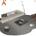 White Sofa and Coffee Table Set with Marble Top Throw Pillows Accent Chair and Rug