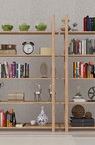 Modern Bookshelf Decorative Rack 3d model