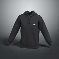 Casual Black Hoodie Featuring Simple Design And Small White Chest Logo