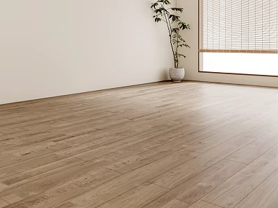 Light Wood Like Floor Tiles In Minimalist Room 3d model