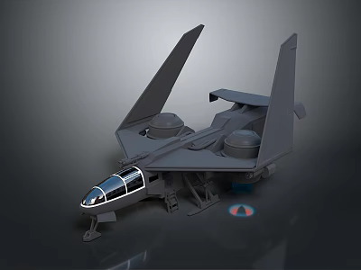 Spacecraft Model Design With Dual Engines Transparent Cockpit And Wings 3d model