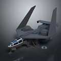 Spacecraft Model Design With Dual Engines Transparent Cockpit And Wings