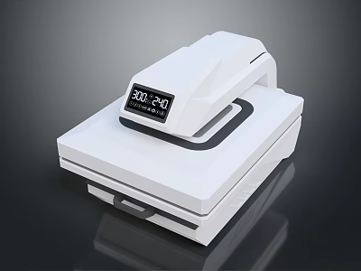 White Modern Electronic Scale With Digital Display And Sleek Accurate Design 3d model