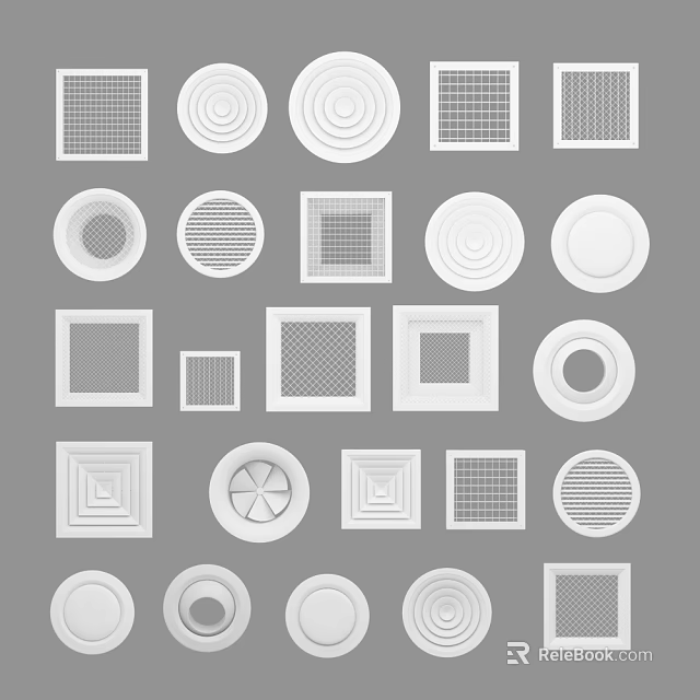 Various Designs of Air Conditioner Vents for Home Interior Decoration 3d model 