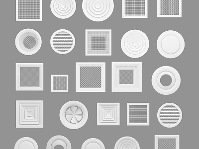 Various Designs of Air Conditioner Vents for Home Interior Decoration 3d model