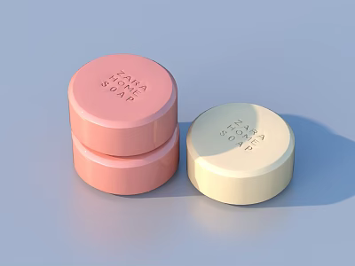 Pink Stacked And Cream Colored Single TASA Soap For Daily Household Use 3d model