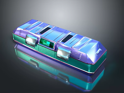 Shiny Metallic Multicolored Decorative Box With Glossy Surface And Reflective Finish 3d model