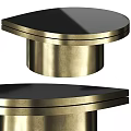 Modern Coffee Table With Gold Metal Base And Black Tabletop Contemporary Design 3d model