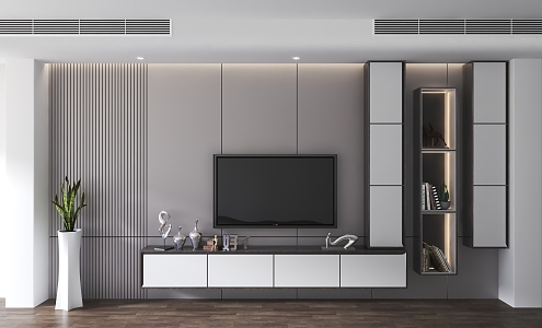 Modern TV background wall TV cabinet 3d model