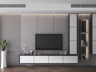 Modern TV background wall TV cabinet 3d model