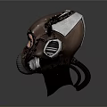 Leather Tactical Gas Mask With Metal Accents And Filter Canisters Design