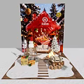 Zhou Hei Ya Festive Christmas Photo Spot With Red Cabin Snow Decorations