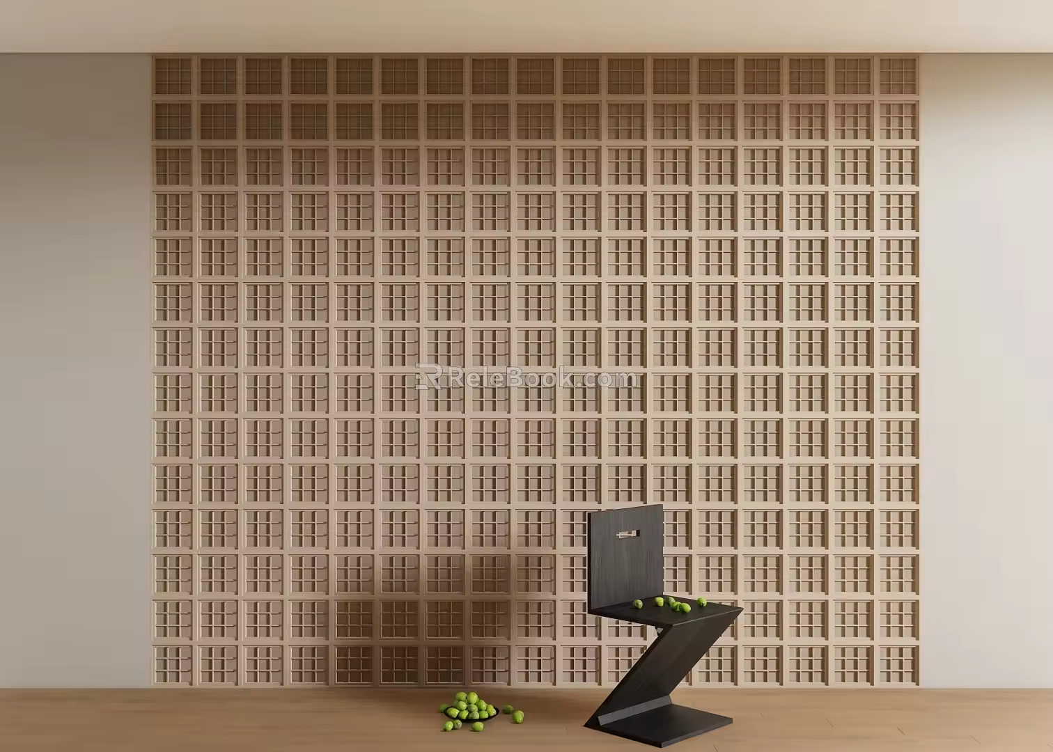 Modern background wall grid modeling wall partition 3d model