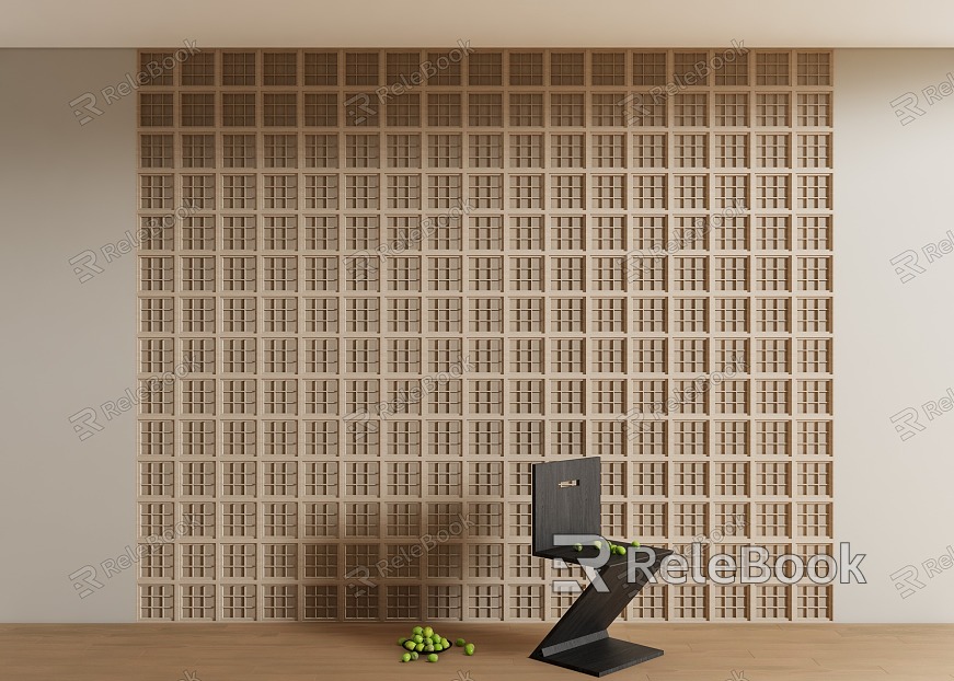 Modern background wall grid modeling wall partition model