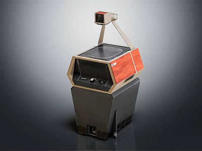 Projection Monitoring Device With Surveillance Camera And Wooden Panel Design 3d model
