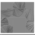 Modern Fan Shaped Striped Wall Decor With Geometric Arrangement On Gray Background