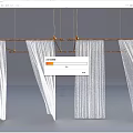 White Sheer Curtains Hanging On Wooden Rod With Multiple Panels