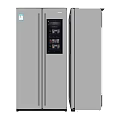 Modern Stainless Steel Refrigerator Freezer With Double Door And Digital Display Design