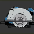 Professional Blue And White Circular Saw With Sharp Blade And Ergonomic Handle 3d model