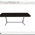 Modern Black Dining Table Featuring Sleek Top And Sturdy Geometric Legs Design 3d model