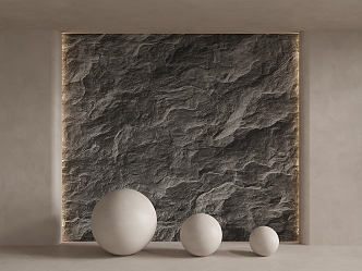 Culture stone background wall PU stone 3d model