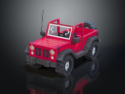 Modern Toy Car Box Car Pixel Car 3d model