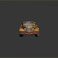 Vintage Yellow Car With Number 8 Striped Body And Modified Front Details