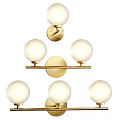 Modern Gold Wall Sconce With Globe Shades Contemporary Decorative Lighting Fixture