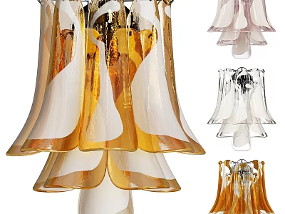 Colorful Glass Wall Lamps With Elegant Petal Shaped Design For Modern Decor 3d model