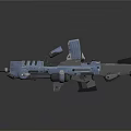 Futuristic Sci-Fi Weapon Featuring Blue Metallic Finish and Advanced Tactical Design 3d model