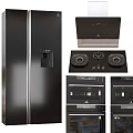 Modern High Quality Kitchen Appliances Featuring Refrigerator Range Hood Gas Stove And Ovens