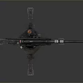 Multi Barrel Heavy Weapon With Stable Mounted Base And Long Barrel Structure 3d model