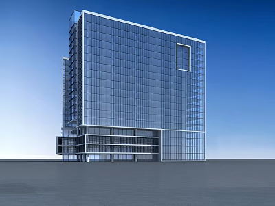 Contemporary High Rise Office Building Featuring Glass Curtain Wall And Modern Architecture 3d model