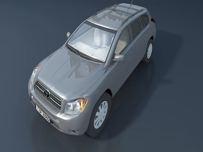 Silver SUV Car With Roof Rack And Modern Front Grille Exterior Design 3d model