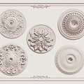 European-style lamp panel gypsum carved lamp panel 3d model