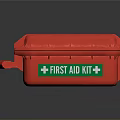 Red Industrial First Aid Kit With White Cross And Durable Construction For Workplace Emergency Preparedness