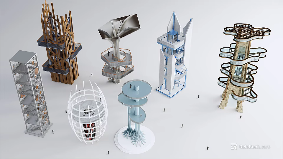 Road Facilities Featuring Various Innovative Structural Designs And Modern Architectural Models 3d model 