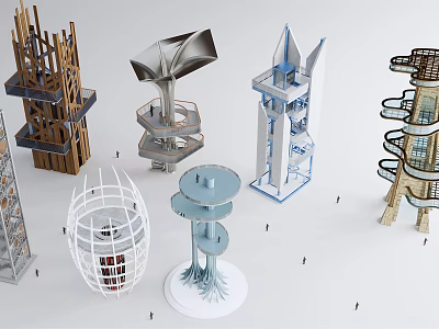 Road Facilities Featuring Various Innovative Structural Designs And Modern Architectural Models 3d model